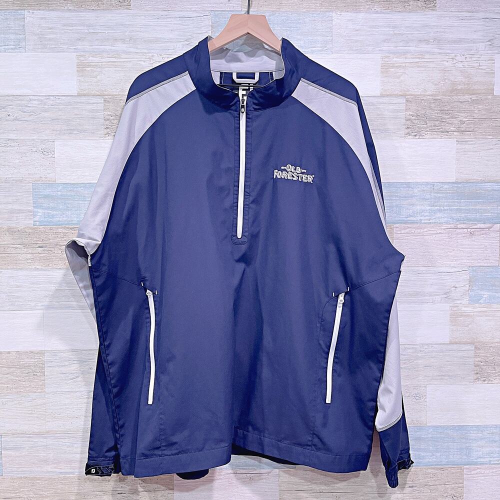 OLD FORESTER x FOOTJOY Half Zip Golf Pullover Blue Gray Bourbon Mens 2XL XXL